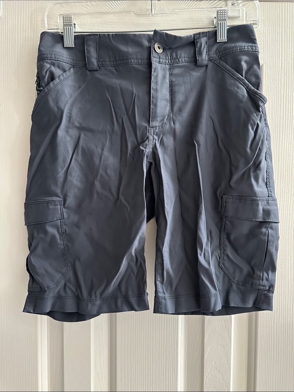 Duluth Trading Co Dry On The Fly Ink Charcoal Navy Cargo Shorts Women’s 2 - Picture 2 of 7